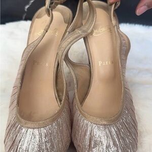 Christian Louboutin Women's Metallic Slingback Heels